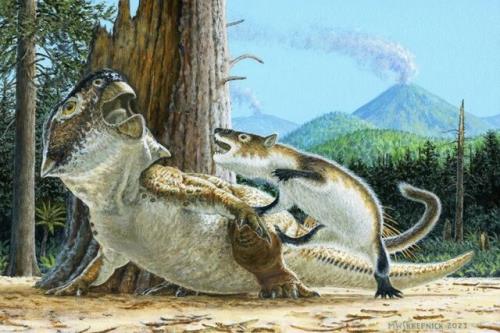 فسیل جانور 125 میلیون ساله که یک دایناسور را زنده خورده است