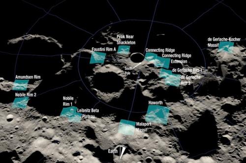 مناطق احتمالی فرود بشر روی ماه